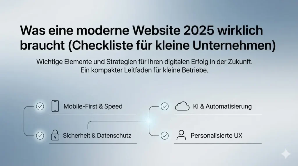 Was eine moderne Website 2025 wirklich braucht (Checkliste für kleine Unternehmen)